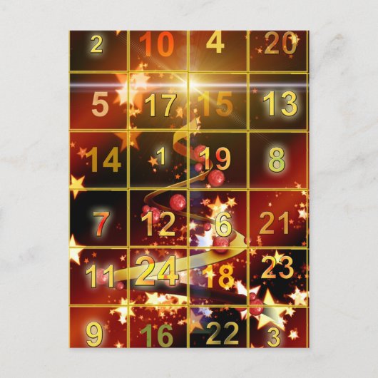 De vrolijke kalender van de KerstmisKomst Feestdagenkaart (Voorkant)