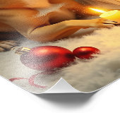 De vrolijke kerst van een kind met haar zachte hon foto afdruk (Hoek)