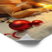 De vrolijke kerst van een kind met haar zachte hon poster (Hoek)