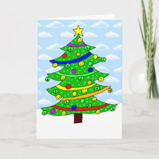 De vrolijke kerstboom van Hippie Feestdagen Kaart