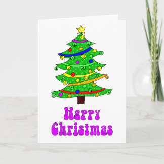 De vrolijke kerstboom van Hippie Feestdagen Kaart