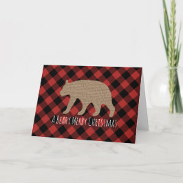 De Vrolijke Kerstkaart van Beary Feestdagen Kaart
