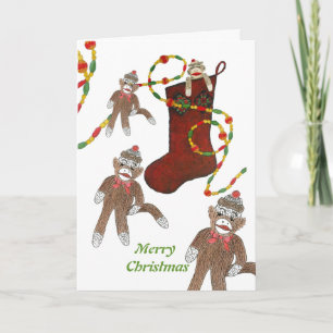 De vrolijke Kerstkaart van de Aap Feestdagen Kaart