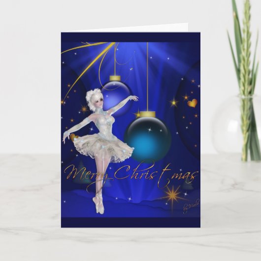 De Vrolijke Kerstkaart van de Danser 2/Blue van de Feestdagen Kaart (Voorkant)