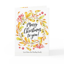 De vrolijke Kerstkaart van de de waterverfkroon