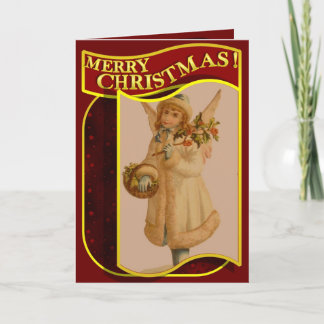 De vrolijke Kerstkaart van de Engel van Kerstmis Feestdagen Kaart