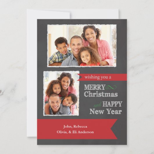 De vrolijke Kerstkaart van de Foto van het Bord (Voorkant)