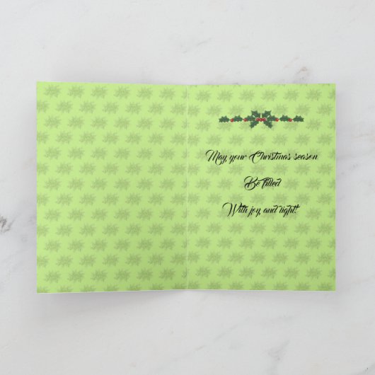 De Vrolijke Kerstkaart van de hulst Kaart (Binnen)