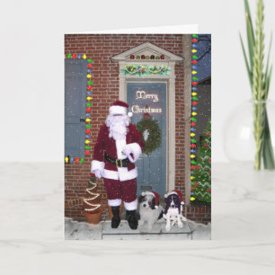 De Vrolijke Kerstkaart van de kerstman en van Feestdagen Kaart