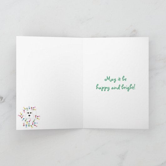 De Vrolijke Kerstkaart van Frise van Bichon Feestdagen Kaart (Binnen)