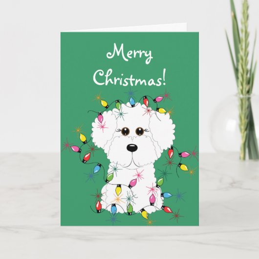 De Vrolijke Kerstkaart van Frise van Bichon Feestdagen Kaart (Voorkant)
