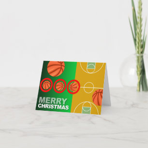 De Vrolijke Kerstkaart van het basketbal Feestdagen Kaart