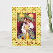 De Vrolijke Kerstkaart van het Paar van het art Feestdagen Kaart (Voorkant)