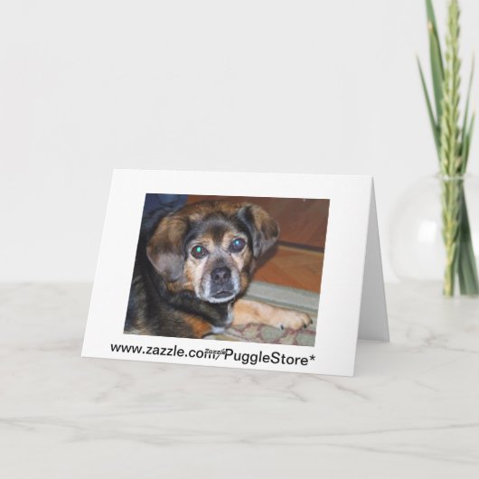 De Vrolijke Kerstkaart van Puggle Feestdagen Kaart (Achterkant)