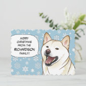 De Vrolijke Kerstkaart van Shiba Inu van de room (Staand voorkant)