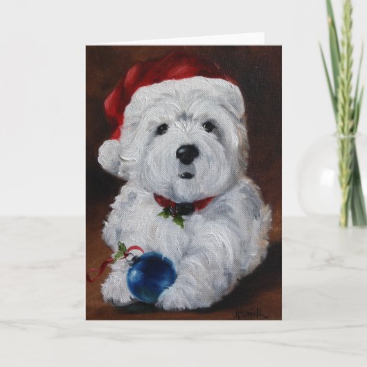 De Vrolijke Kerstkaart van Terrier van het Feestdagen Kaart (Voorkant)