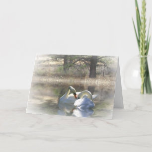 De Vrolijke Kerstkaart van zwanen Feestdagen Kaart