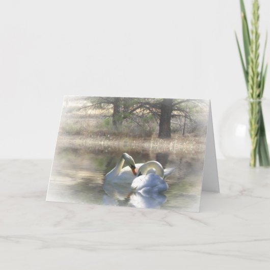 De Vrolijke Kerstkaart van zwanen Feestdagen Kaart (Voorkant)