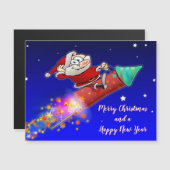 De vrolijke kerstman rijdt op een New Years Rocket (Voorkant / Achterkant)