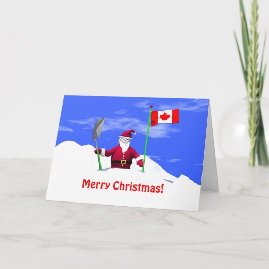 De vrolijke Kerstman van Kerstmis in Canada Feestdagen Kaart (Voorkant)