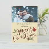 De vrolijke Kerstmis Gepersonaliseerde Vakantie Feestdagenkaart (Staand voorkant)