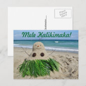 De vrolijke Klaas Vaak van de Sneeuwman van Mele Feestdagenkaart (Voorkant / Achterkant)