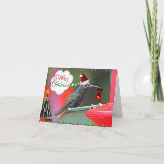 De vrolijke Kolibrie van Kerstmis Feestdagen Kaart