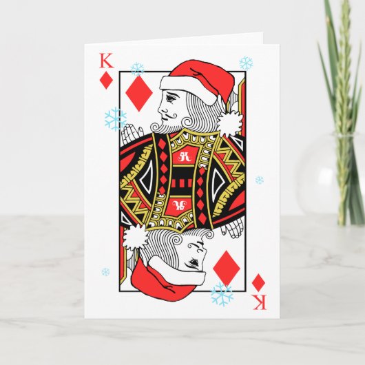 De vrolijke Koning van Kerstmis van Diamanten Feestdagen Kaart (Voorkant)
