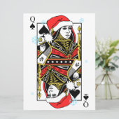 De vrolijke Koningin van Kerstmis van Spades Feestdagenkaart (Staand voorkant)