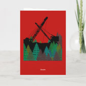 DE VROLIJKE KRAANMACHINIST VAN DE INGENIEUR VAN FEESTDAGEN KAART (Achterkant)