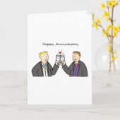 De vrolijke Mannelijke Bruidegoms van het Jubileum Kaart (Gele Bloem)