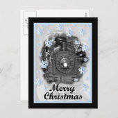 De vrolijke ModelTrein van Kerstmis Feestdagenkaart (Voorkant / Achterkant)