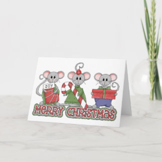 De vrolijke Muizen van Kerstmis Feestdagen Kaart