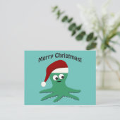 De vrolijke Octopus van Kerstmis Feestdagenkaart (Staand voorkant)