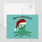 De vrolijke Octopus van Kerstmis Feestdagenkaart (Voorkant / Achterkant)