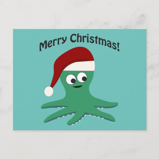 De vrolijke Octopus van Kerstmis Feestdagenkaart (Voorkant)