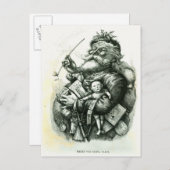 De vrolijke Oude Kerstman Feestdagenkaart (Voorkant / Achterkant)