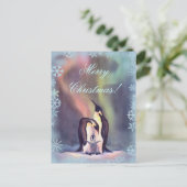 DE VROLIJKE PINGUÏNEN VAN KERSTMIS DOOR SHARON FEESTDAGENKAART (Staand voorkant)