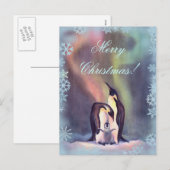 DE VROLIJKE PINGUÏNEN VAN KERSTMIS DOOR SHARON FEESTDAGENKAART (Voorkant / Achterkant)