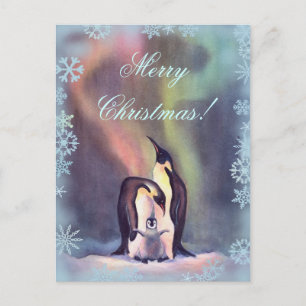 DE VROLIJKE PINGUÏNEN VAN KERSTMIS DOOR SHARON FEESTDAGENKAART