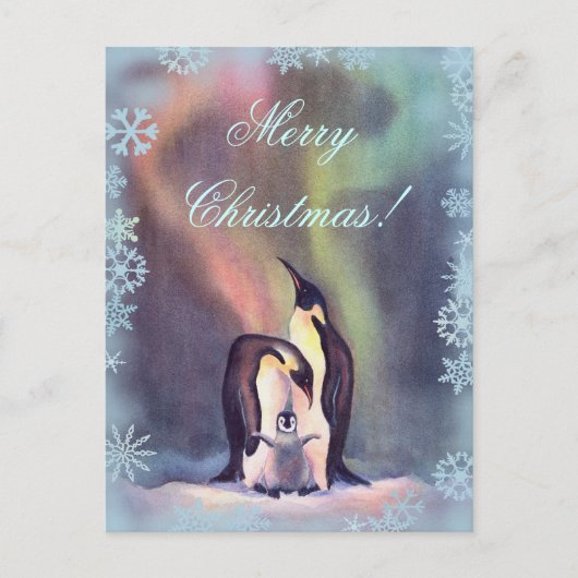 DE VROLIJKE PINGUÏNEN VAN KERSTMIS DOOR SHARON FEESTDAGENKAART (Voorkant)