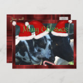 De vrolijke Prentbriefkaar van de Geit van Feestdagenkaart (Voorkant / Achterkant)