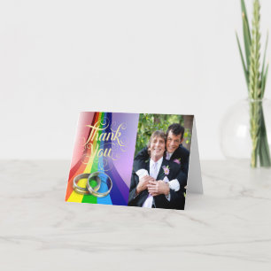 De vrolijke Regenboog en het Huwelijk van Ringen Bedankkaart