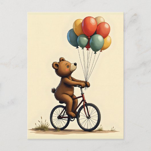 De vrolijke rit van het Beer Briefkaart (Voorkant)