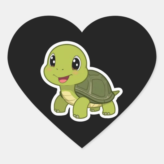 De vrolijke schildpad die nooit haastte hart sticker (Voorkant)