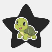 De vrolijke schildpad die nooit haastte ster sticker (Voorkant)