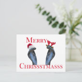 De vrolijke Slangen van Kerstmis in het Pet van Feestdagenkaart (Staand voorkant)