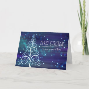 De vrolijke Tante van Kerstmis, Effect Bokeh & Feestdagen Kaart