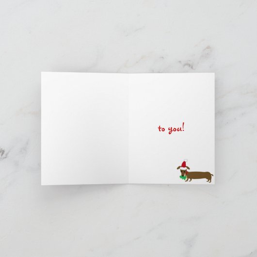 De vrolijke Tekkel van Kerstmis Feestdagen Kaart (Binnen)