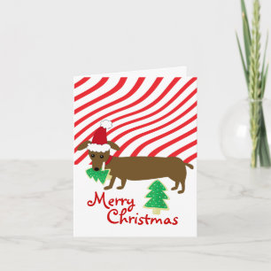 De vrolijke Tekkel van Kerstmis Feestdagen Kaart